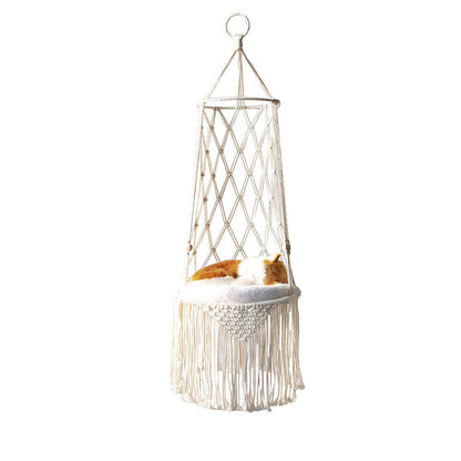 Macrame Hanging Pet Bed Macrame Cat Hammock Wall Hanging Cat Hammock Macrame Cat Bed-Pet Gifts Hammock Macrame Cat Swing pet Vismera