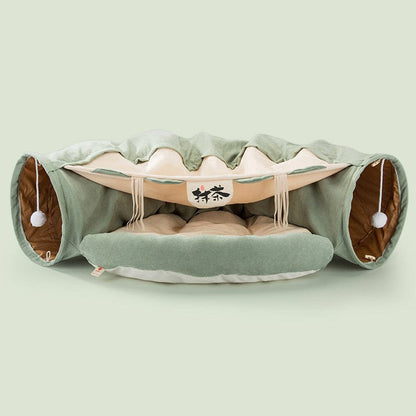 Collapsible Cat Tunnel Durable Washable Collapsible pet Vismera Matcha