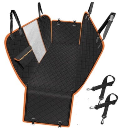 Dog Car Seat Cover View Mesh Pet Carrier Hammock Safety Protector Car Rear Back Seat Mat With Zipper And Pocket For Travel pet Vismera Orange belt mesh