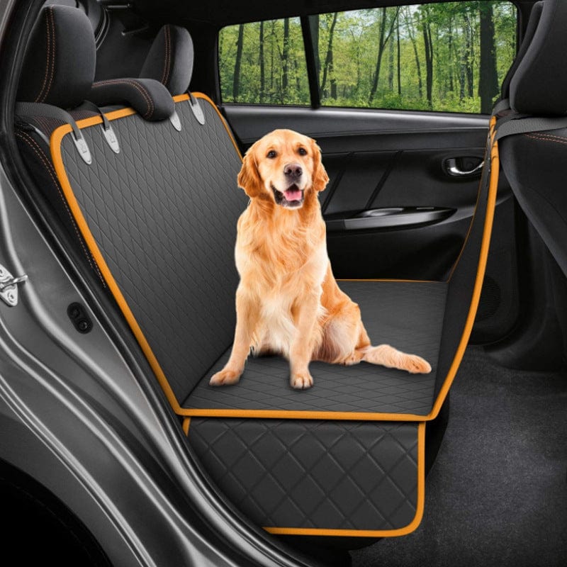 Dog Car Seat Cover View Mesh Pet Carrier Hammock Safety Protector Car Rear Back Seat Mat With Zipper And Pocket For Travel pet Vismera Orange