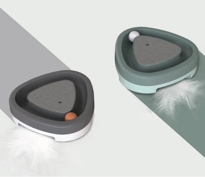 Pet Cat Self-hey Toy Smart Funny Cat Triangle Turntable Electric Toy Cat Scratcher pet Vismera