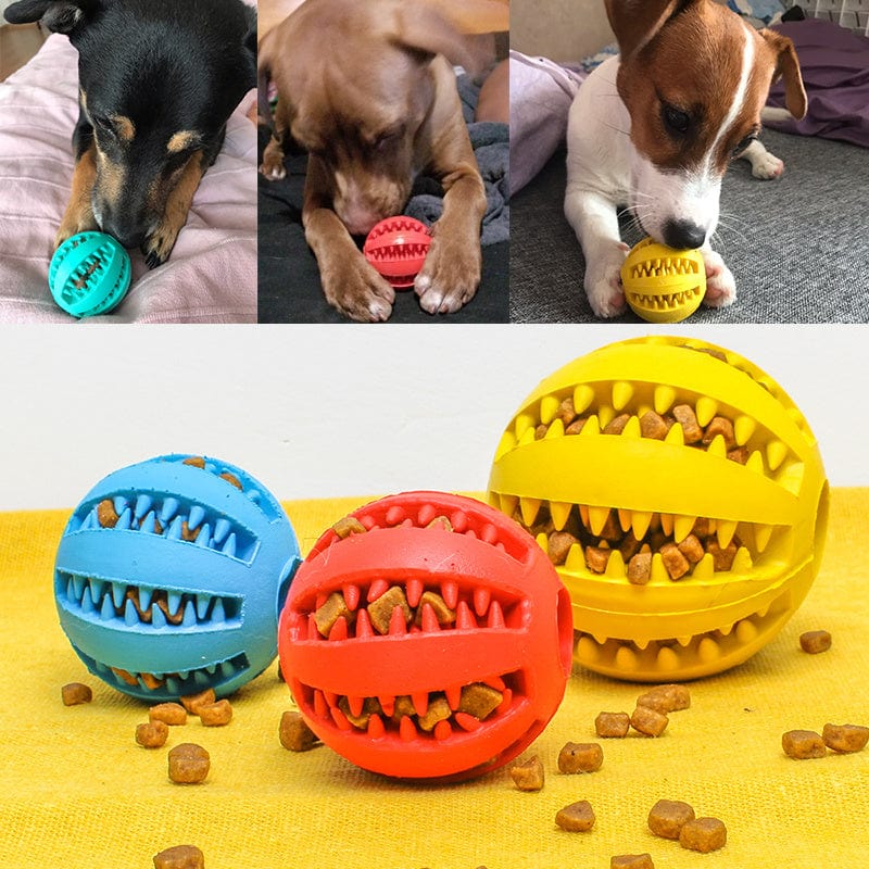 Pet Slow Feeder Dog Toy Cute Funny Rubber Dog Ball Toy pet Vismera