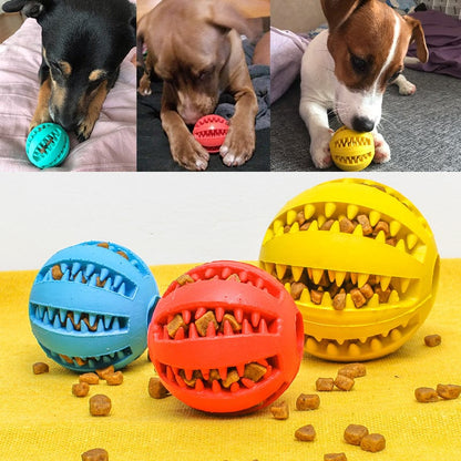 Pet Slow Feeder Dog Toy Cute Funny Rubber Dog Ball Toy pet Vismera