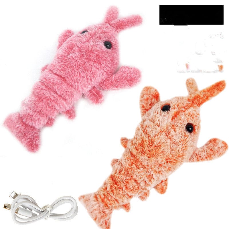 Pet Toys Electric Jumping Shrimp USB Charging Simulation Lobster Funny Cat Plush Pets Toy pet Vismera