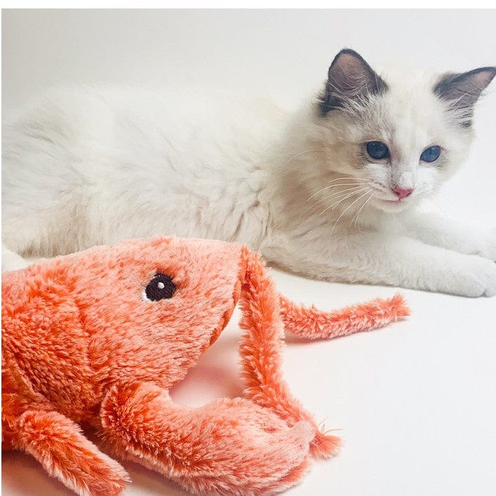 Pet Toys Electric Jumping Shrimp USB Charging Simulation Lobster Funny Cat Plush Pets Toy pet Vismera