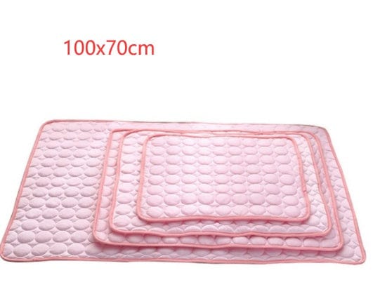 Pet Dog Cat Ice Silk Cold Nest Pad For Cooling In Summer pet Vismera Pink 102x70cm
