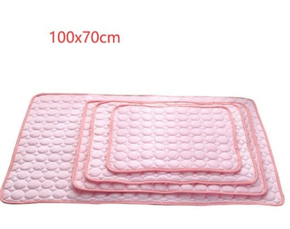 Pet Dog Cat Ice Silk Cold Nest Pad For Cooling In Summer pet Vismera Pink 102x70cm