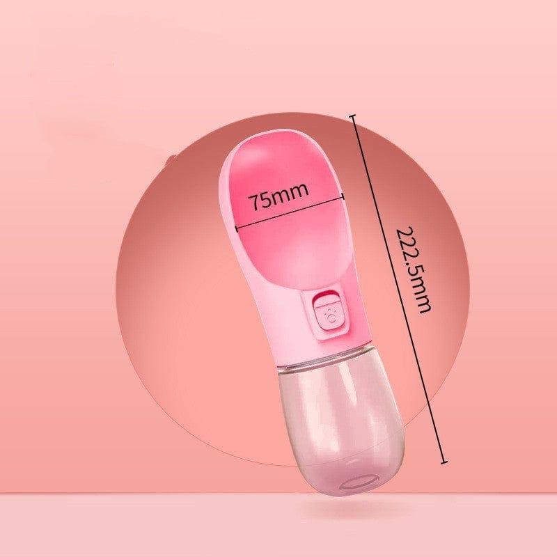 Pet Dog Water Bottle Feeder Bowl Portable Water Food Bottle Pets Outdoor Travel Drinking Dog Bowls Water Bowl For Dogs pet Vismera Pink 300ml Solid color