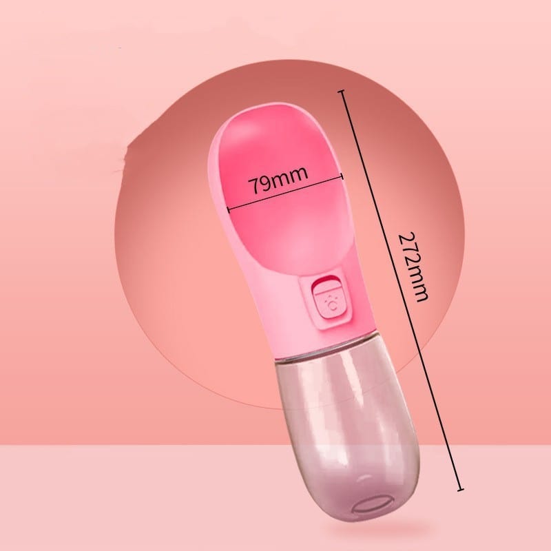 Pet Dog Water Bottle Feeder Bowl Portable Water Food Bottle Pets Outdoor Travel Drinking Dog Bowls Water Bowl For Dogs pet Vismera Pink 550ml Solid color