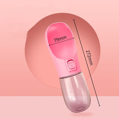 Pet Dog Water Bottle Feeder Bowl Portable Water Food Bottle Pets Outdoor Travel Drinking Dog Bowls Water Bowl For Dogs pet Vismera Pink 550ml Solid color