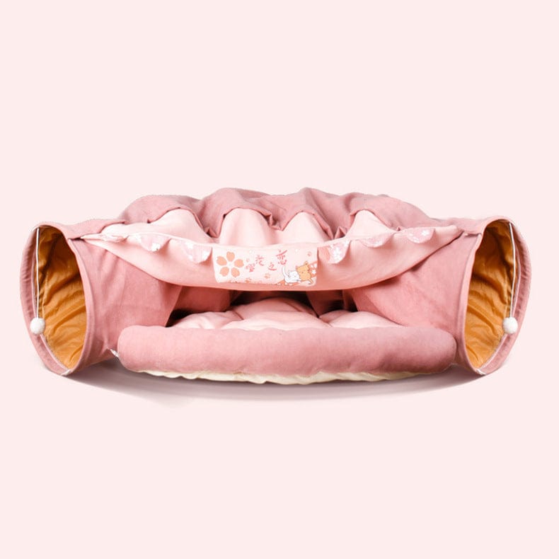 Collapsible Cat Tunnel Durable Washable Collapsible pet Vismera Pink