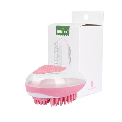 Dog Cat Bath Brush 2-in-1 Pet SPA Massage Comb Soft Silicone Pets Shower Hair Grooming Cmob Dog Cleaning Tool Pet Products pet Vismera Pink