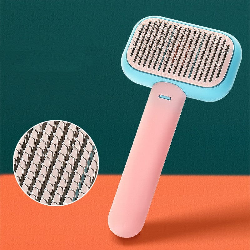New Pet Cat Dog Hair Brush Hair Massage Comb Open-Knot Brush Grooming Cleaning Tool Stainless Steel Comb pet Vismera Pink