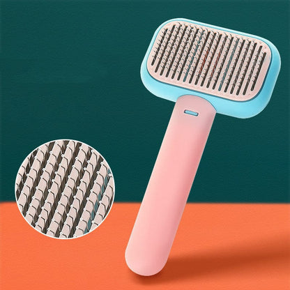 New Pet Cat Dog Hair Brush Hair Massage Comb Open-Knot Brush Grooming Cleaning Tool Stainless Steel Comb pet Vismera Pink