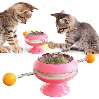 Rotatable Cat Toys Supplies With Catnip Interactive Training Toys For Cats Kitten Cat Accessories Pet Products pet Vismera Pink