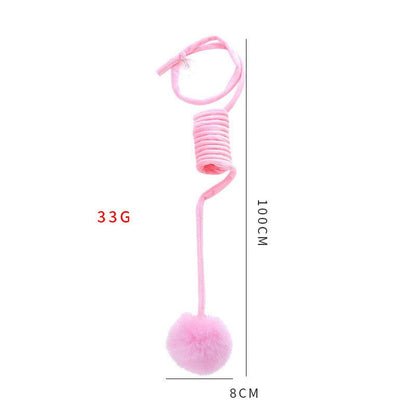 Cat Toy Self-Hi Sucker Spring Rabbit Hair Ball Interactive Play Pet Supplies Interactive Toys pet Vismera Pink Spring rabbit fur ball
