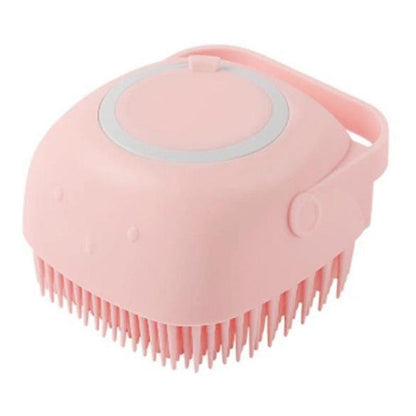 Silicone Dog Bath Massage Gloves Brush Pet Cat Bathroom Cleaning Tool Comb Brush For Dog Can Pour Shampoo Dog Grooming Supplies pet Vismera Pink square