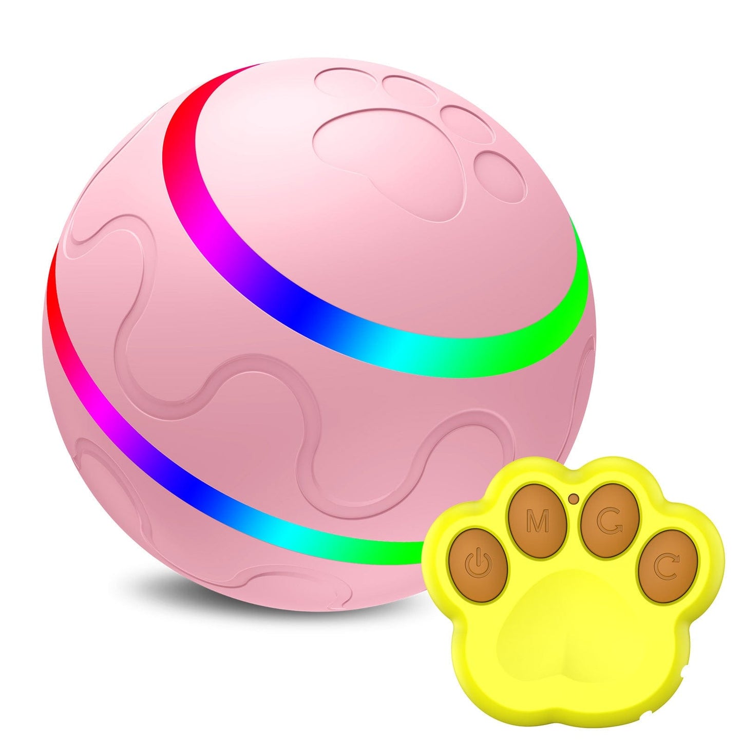 Pet New Cat Wicked Ball Toy Intelligent Ball USB Cat Toys Self Rotating Ball Automatic Rotation Ball pet Vismera Pink Upgrade remote control