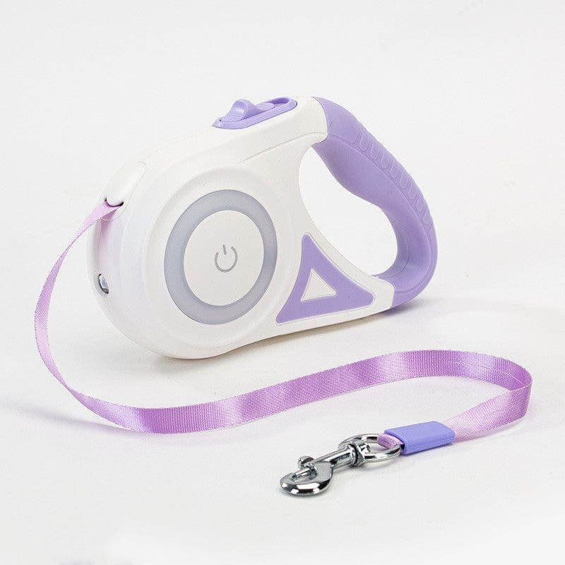 Dog Leash Retractable Leash And Dog Collar Spotlight Automatic Pet Dog Cat Traction Rope For Small Medium Dogs Pet Product pet Vismera Purple 5M Single traction rope