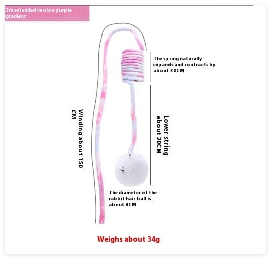 Cat Toy Self-Hi Sucker Spring Rabbit Hair Ball Interactive Play Pet Supplies Interactive Toys pet Vismera Purple gradient Spring rabbit fur ball