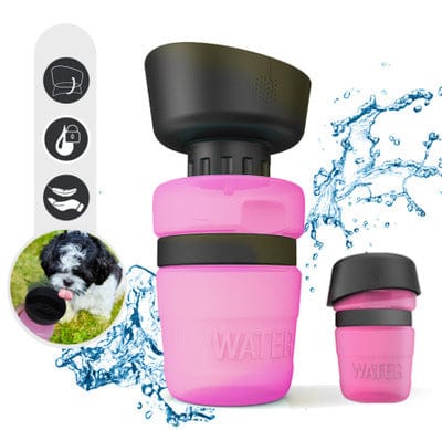 Pet Outdoor Foldable Bottle Dog Travel Water Bottle Dog Water Dispenser pet Vismera Rose Red 520ml