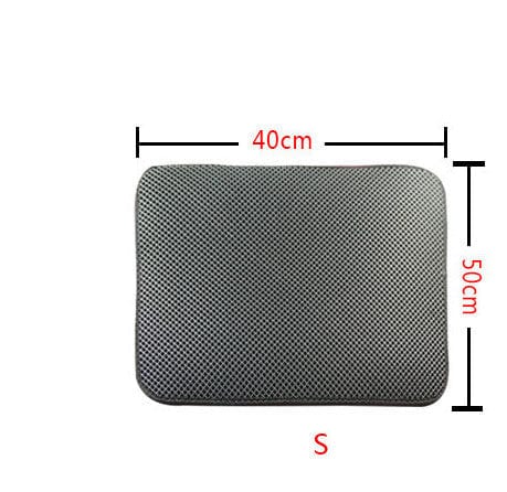 Double Layer Litter Cat Bed Pads Pet Cat Litter Mat Trapping Pets Litter Box Mat Pet Product Bed For Cats House Clean Mat pet Vismera S Grey