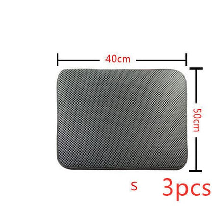 Double Layer Litter Cat Bed Pads Pet Cat Litter Mat Trapping Pets Litter Box Mat Pet Product Bed For Cats House Clean Mat pet Vismera S3PC Grey