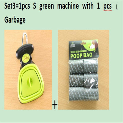 Dog Pet Travel Foldable Pooper Scooper With 1 Roll Decomposable bags Poop Scoop Clean Pick Up Excreta Cleaner Epacket Shipping pet Vismera Set 3 GreenSXL