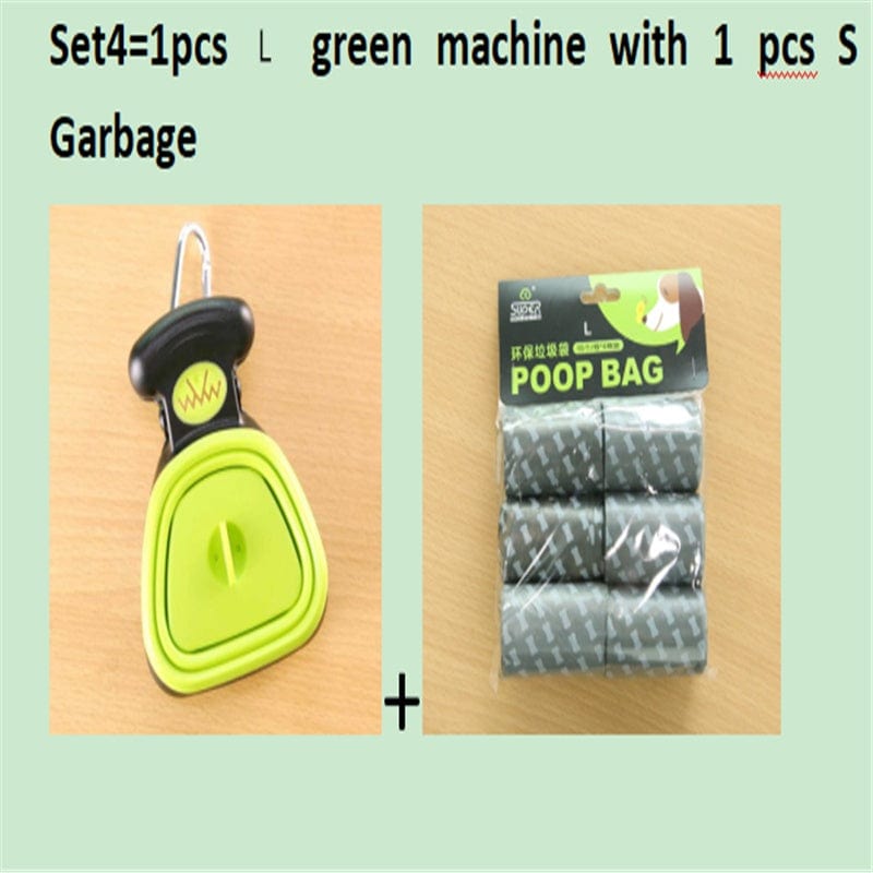 Dog Pet Travel Foldable Pooper Scooper With 1 Roll Decomposable bags Poop Scoop Clean Pick Up Excreta Cleaner Epacket Shipping pet Vismera Set 4 GreenLXS