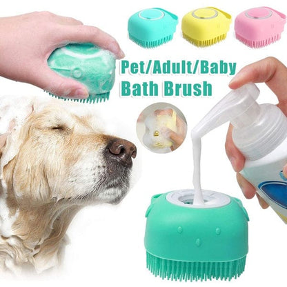 Silicone Dog Bath Massage Gloves Brush Pet Cat Bathroom Cleaning Tool Comb Brush For Dog Can Pour Shampoo Dog Grooming Supplies pet Vismera