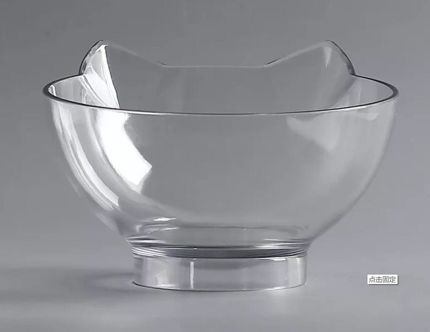 New Inclined Food Cat Ear Oblique Mouth Transparent Single Pet Bowl pet Vismera Single Clear Lucite Q1pcs