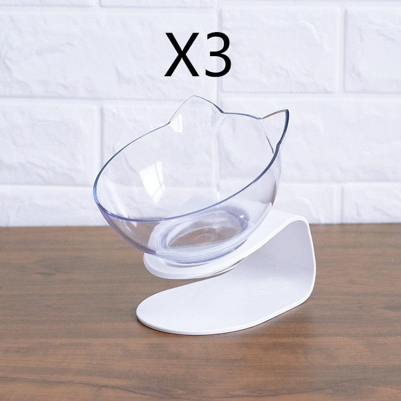 Non Slip Double Cat Bowl With Raised Stand Pet Food Cat Feeder Protect Cervical Vertebra Dog Bowl Transparent Pet Products pet Vismera Single transparent shelf3pcs