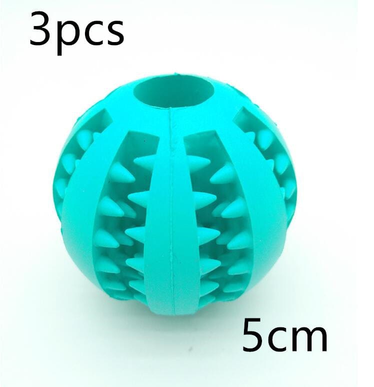 Pet Slow Feeder Dog Toy Cute Funny Rubber Dog Ball Toy pet Vismera Sky Blue 5cm 3pcs