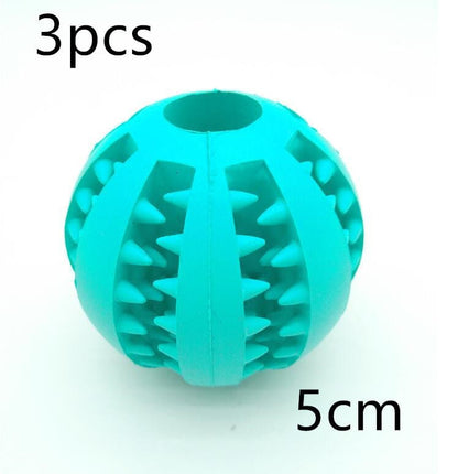 Pet Slow Feeder Dog Toy Cute Funny Rubber Dog Ball Toy pet Vismera Sky Blue 5cm 3pcs