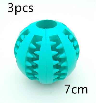 Pet Slow Feeder Dog Toy Cute Funny Rubber Dog Ball Toy pet Vismera Sky Blue 7cm 3pcs