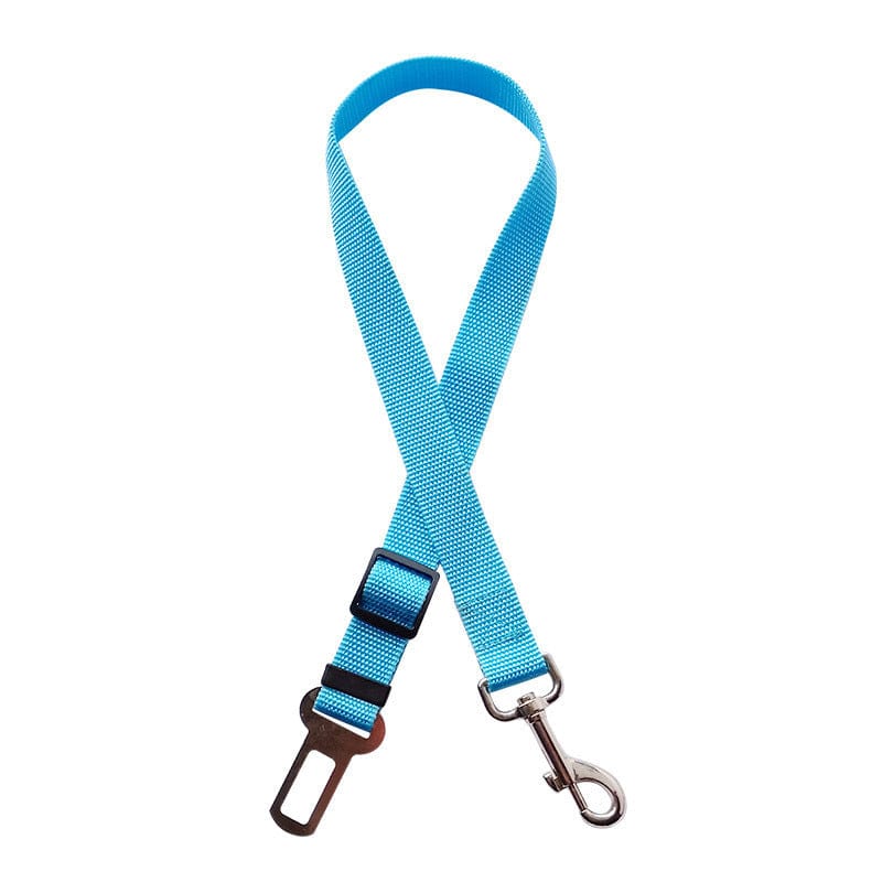 Adjustable Pet Cat Dog Car Seat Belt Pet Seat Vehicle Dog Harness Lead Clip Safety Lever Traction Dog Collars Dogs Accessoires Pets Products pet Vismera Sky Blue