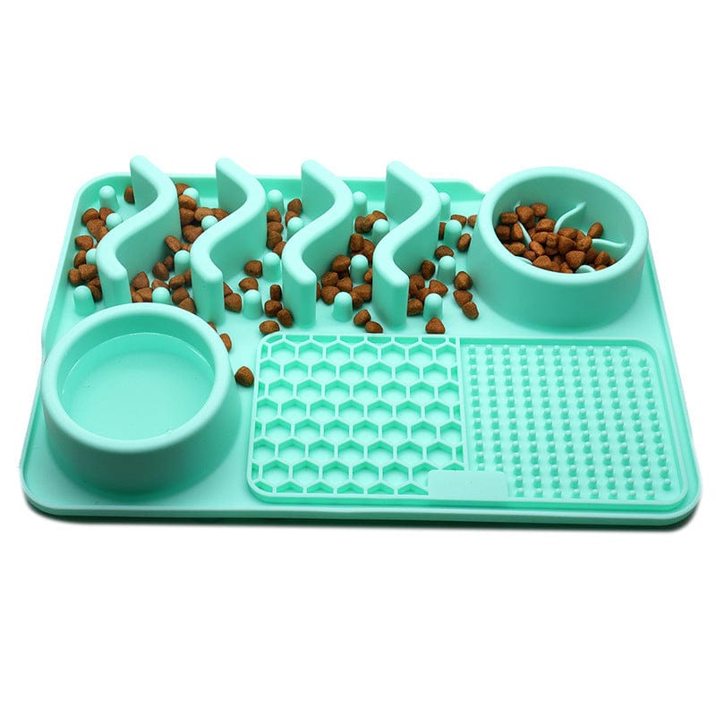 Dog Silicone Licking Pad Pet Licking Mat Silicone Smelling Mat Multifunctional Food Bowl Pets Supplies pet Vismera Small Lake Blue Licking Pad