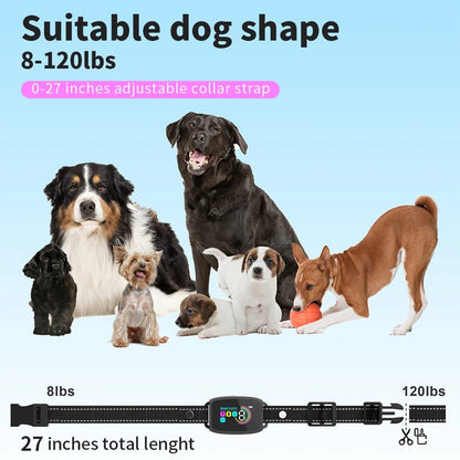 Smart Automatic Anti Barking Dog Collar Rechargeable Bark Stopper Stop Barking HD Digital Display IP67 Waterproof Collar For Dogs Pet Products pet Vismera