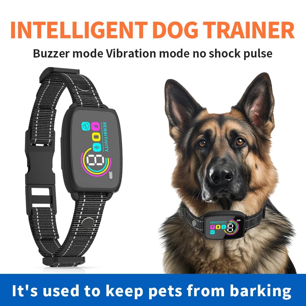 Smart Automatic Anti Barking Dog Collar Rechargeable Bark Stopper Stop Barking HD Digital Display IP67 Waterproof Collar For Dogs Pet Products pet Vismera