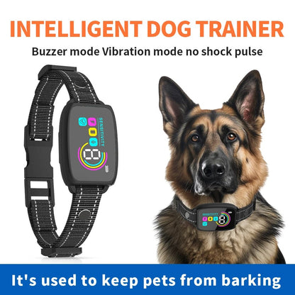 Smart Automatic Anti Barking Dog Collar Rechargeable Bark Stopper Stop Barking HD Digital Display IP67 Waterproof Collar For Dogs Pet Products pet Vismera