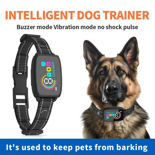 Smart Automatic Anti Barking Dog Collar Rechargeable Bark Stopper Stop Barking HD Digital Display IP67 Waterproof Collar For Dogs Pet Products pet Vismera
