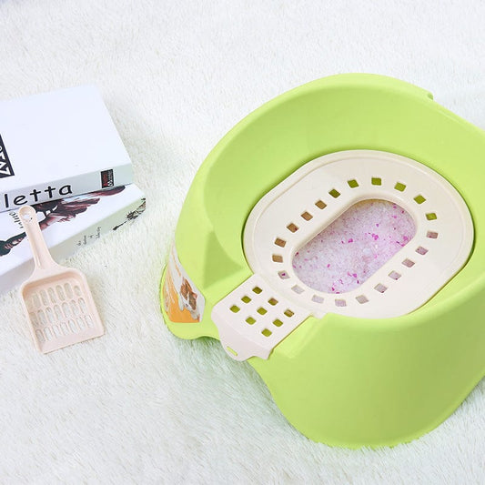Spillproof Cat Litter Pan Semi-enclosed Oversize Cat Toilet pet Vismera