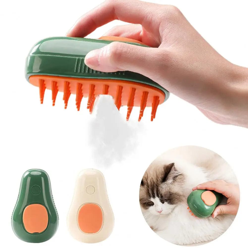 Steamy Cat Brush Cat Dog Grooming Comb Electric Self Cleaning Steam Cat Brush For Massage Avocado Shape Pet Spray Cat Grooming pet Vismera