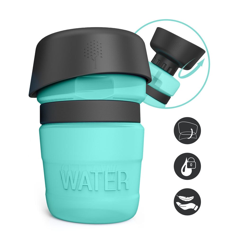 Pet Outdoor Foldable Bottle Dog Travel Water Bottle Dog Water Dispenser pet Vismera Tiffany Blue 520ml