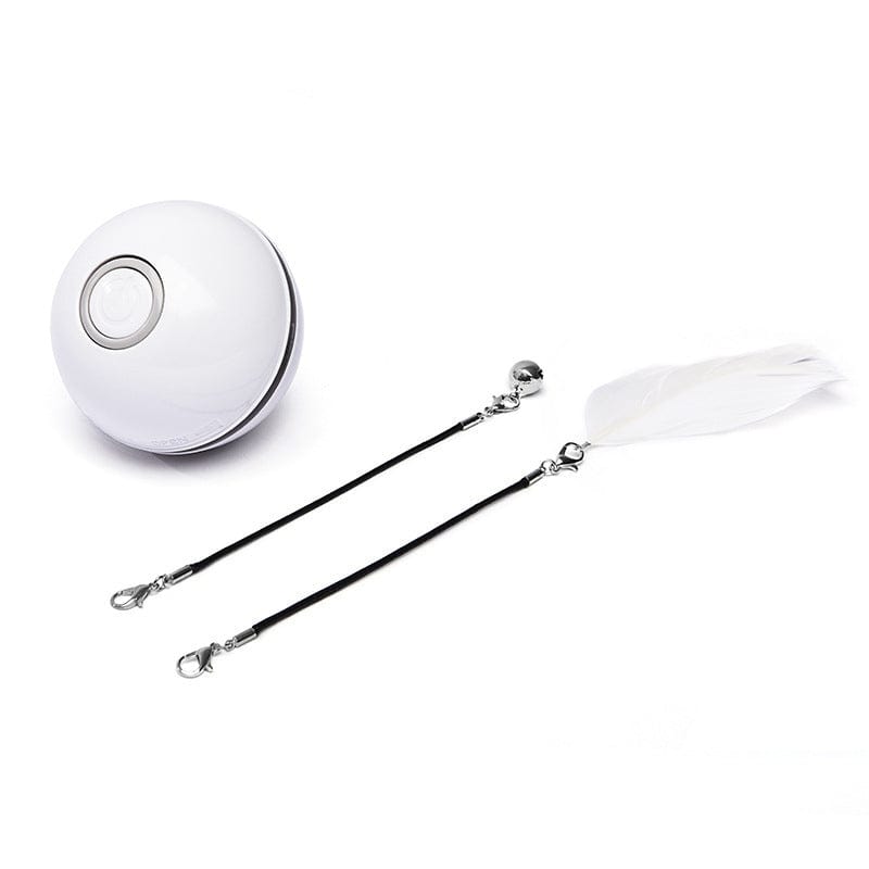 LED Laser Electronic Rolling Pet Funny Cat Toy Ball pet Vismera WhiteRecharge