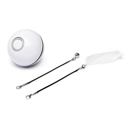 LED Laser Electronic Rolling Pet Funny Cat Toy Ball pet Vismera WhiteRecharge