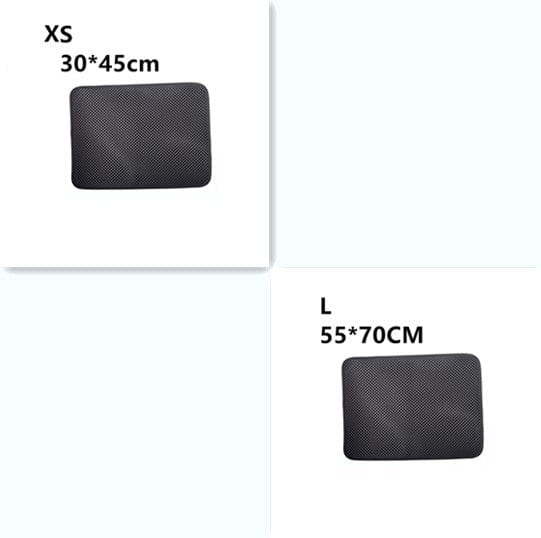 Double Layer Litter Cat Bed Pads Pet Cat Litter Mat Trapping Pets Litter Box Mat Pet Product Bed For Cats House Clean Mat pet Vismera XS and L Black