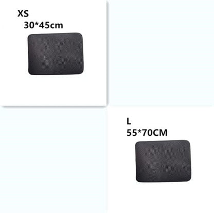 Double Layer Litter Cat Bed Pads Pet Cat Litter Mat Trapping Pets Litter Box Mat Pet Product Bed For Cats House Clean Mat pet Vismera XS and L Black