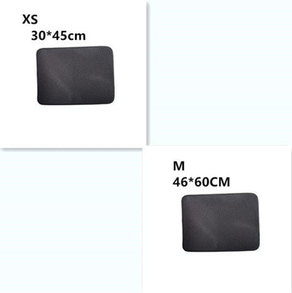 fashion novaa pet XS and M / Black Double Layer Litter Cat Bed Pads Pet Cat Litter Mat Trapping Pets Litter Box Mat Pet Product Bed For Cats House Clean Mat