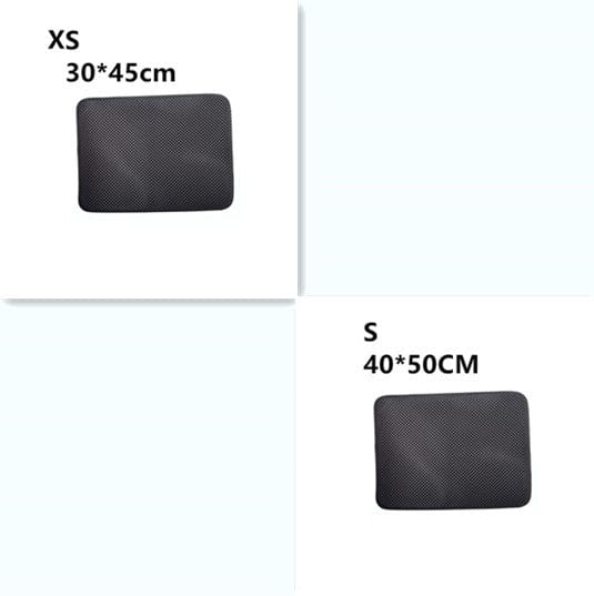 fashion novaa pet XS and S / Black Double Layer Litter Cat Bed Pads Pet Cat Litter Mat Trapping Pets Litter Box Mat Pet Product Bed For Cats House Clean Mat